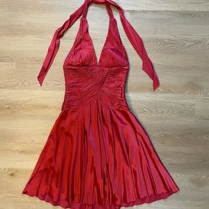 Red silk formal dress, size 6
